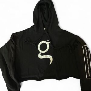 Black cropped GAME hoodie